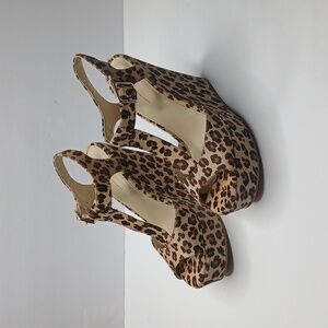 INC International Concepts leopard print wedge sandals